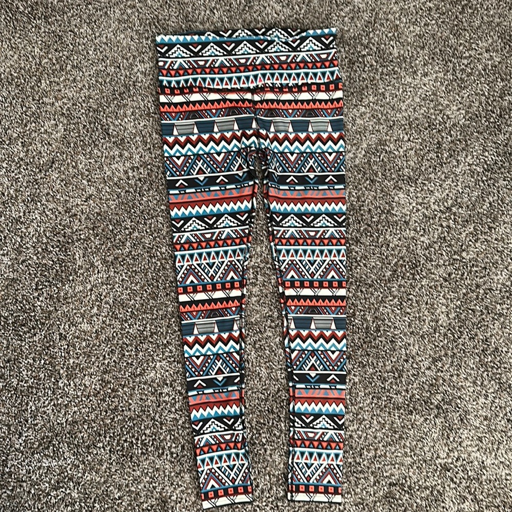 NEW Boho Aztec Stripe Yogaste Leggings Tights M/L